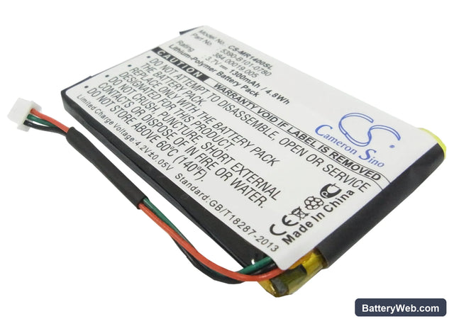 Magellan RoadMate 1400 Replacement Battery, 3.7V, 1300mAh, Li-Polymer 1