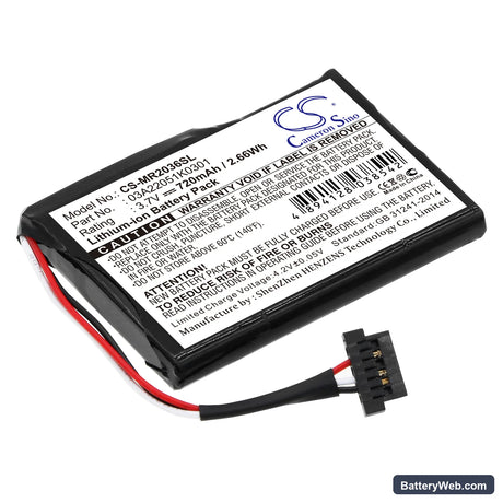 Magellan RoadMate 2035 Replacement Battery, 3.7V, 720mAh, Li-ion 1
