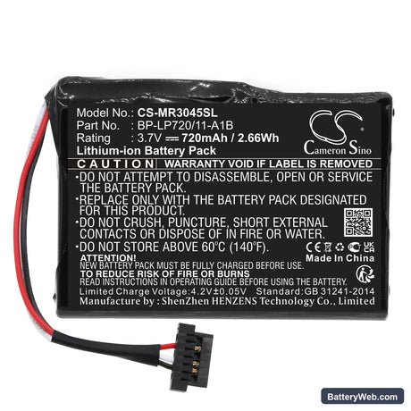Becker Ready 50 Replacement Battery, 3.7V, 720mAh, Li-ion 3
