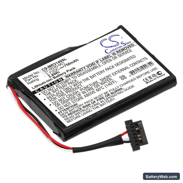 Magellan Maestro 3140 Replacement Battery, 3.7V, 750mAh, Li-ion 1