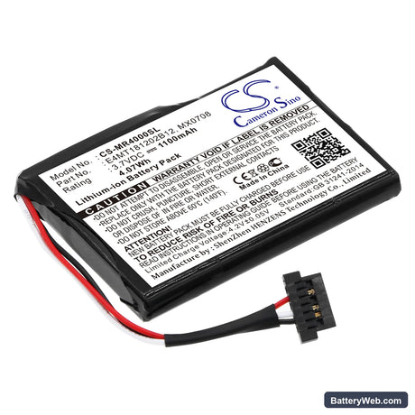 Magellan Maestro 4000 Replacement Battery, 3.7V, 1100mAh, Li-ion 1