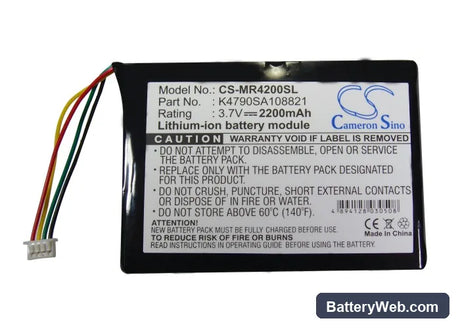Magellan Maestro 4200 Replacement Battery, 3.7V, 2200mAh, Li-ion 5