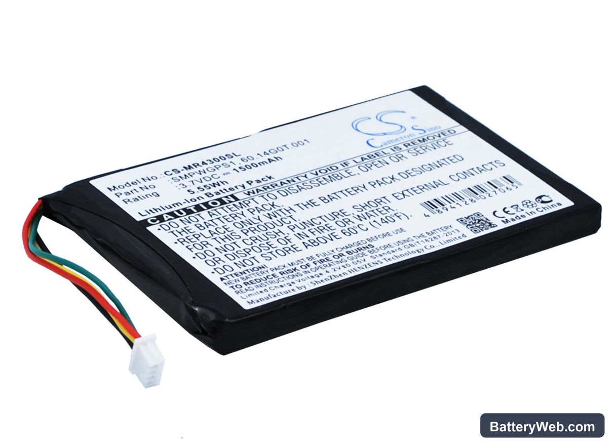 Magellan Maestro 4300 Replacement Battery, 3.7V, 1500mAh, Li-ion 2