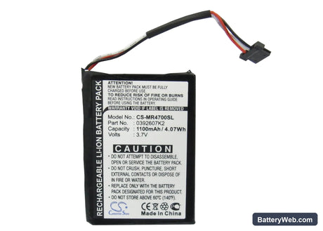 Magellan Maestro 4700 Replacement Battery, 3.7V, 1100mAh, Li-ion 5