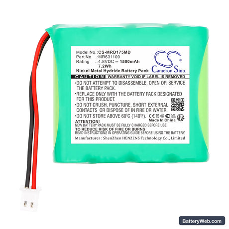 MedReady 1750 Medication Dispenser Replacement Battery, 4.8V, 1500mAh, Ni-MH 3