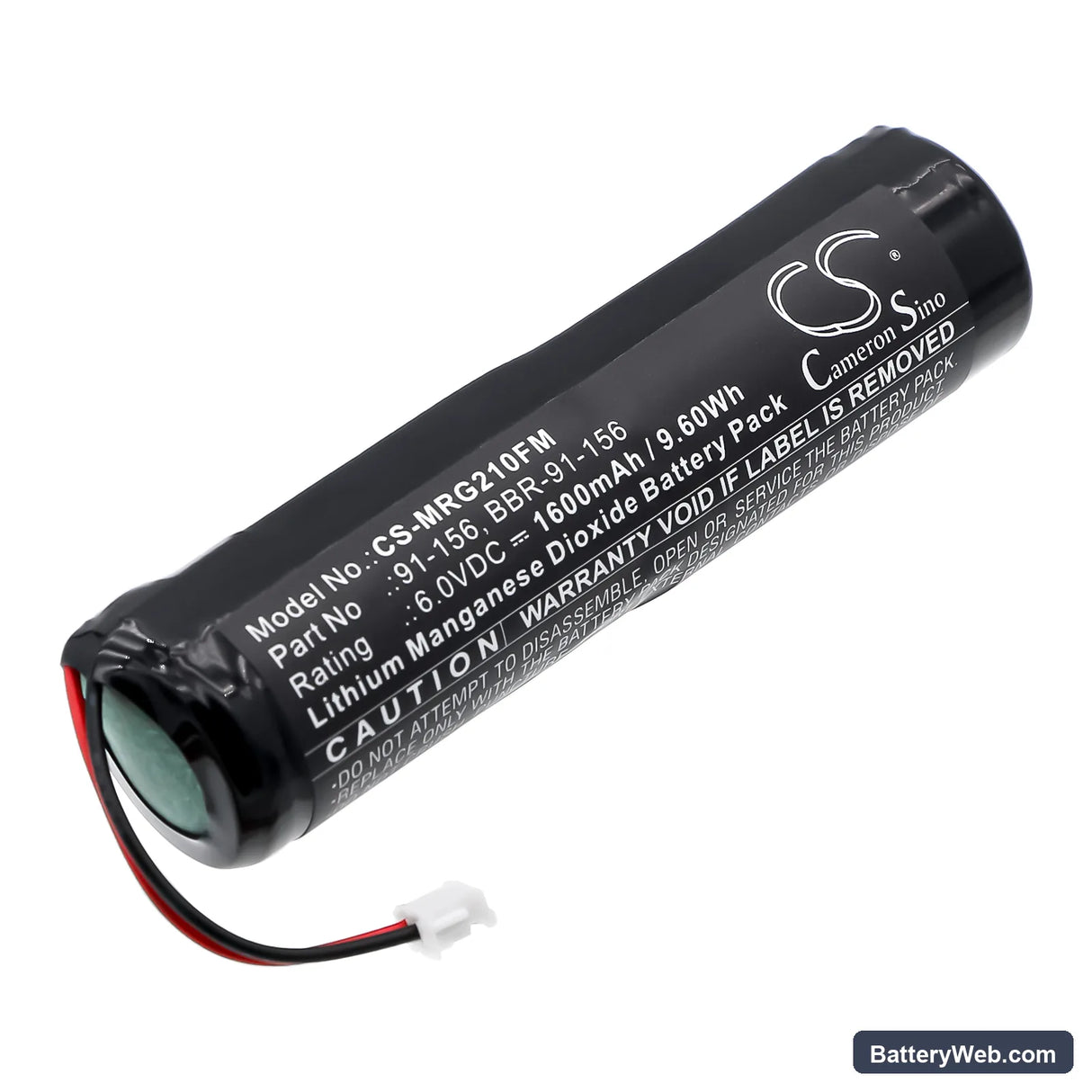 McMurdo FastFind Replacement Battery, 6V, 1600mAh, Li-MnO2 1
