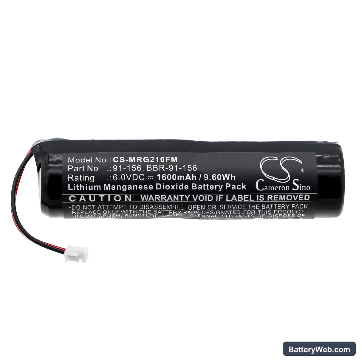 McMurdo FastFind Replacement Battery, 6V, 1600mAh, Li-MnO2 3