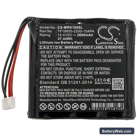 Marshall Kilburn Replacement Battery, 14.4V, 2600mAh, Li-ion 3