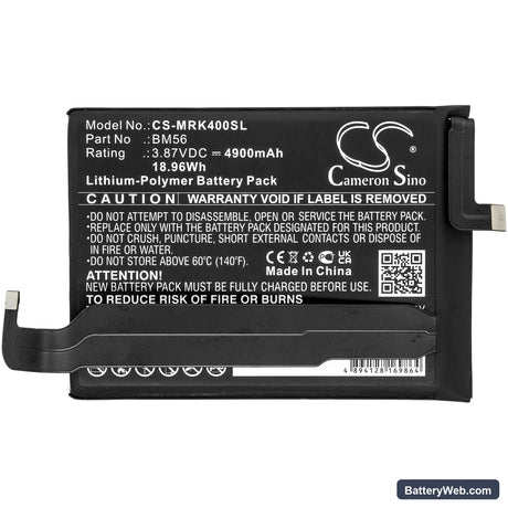 Poco F3 GT 5G Replacement Battery, 3.87V, 4900mAh, Li-Polymer 3