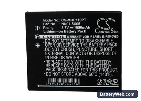3M MPro 110 Micro Projector Replacement Battery, 3.7V, 1050mAh, Li-ion 5