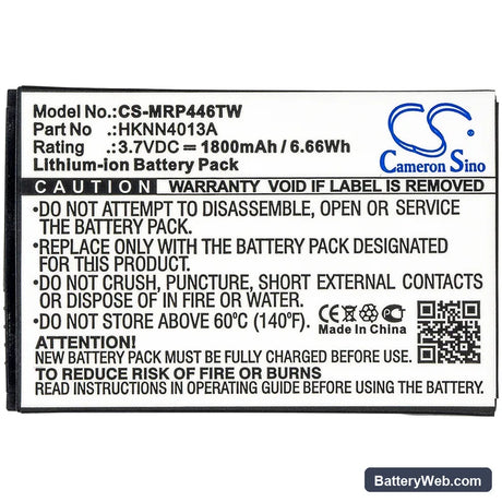 Motorola CLP1010 Replacement Battery, 3.7V, 1800mAh, Li-ion 5