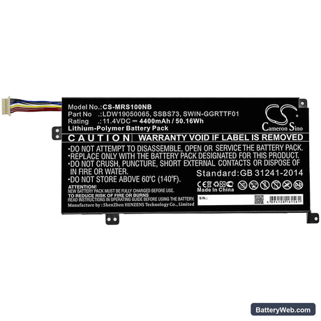 Mechrevo S1 Pro Replacement Battery, 11.4V, 4400mAh, Li-Polymer 3