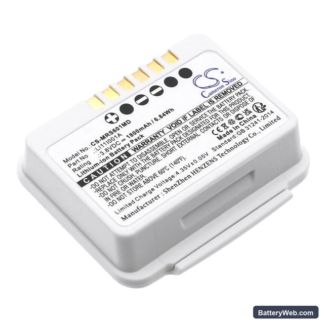 Mindray TMS-6016 Replacement Battery, 3.8V, 1800mAh, Li-ion 1