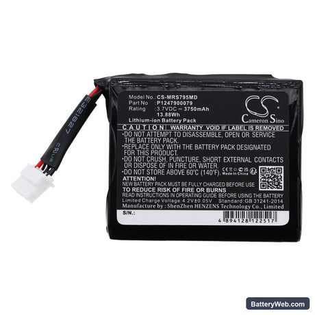 Masimo Radical-7 9500 Touchscreen Replacement Battery, 3.7V, 3750mAh, Li-ion 3