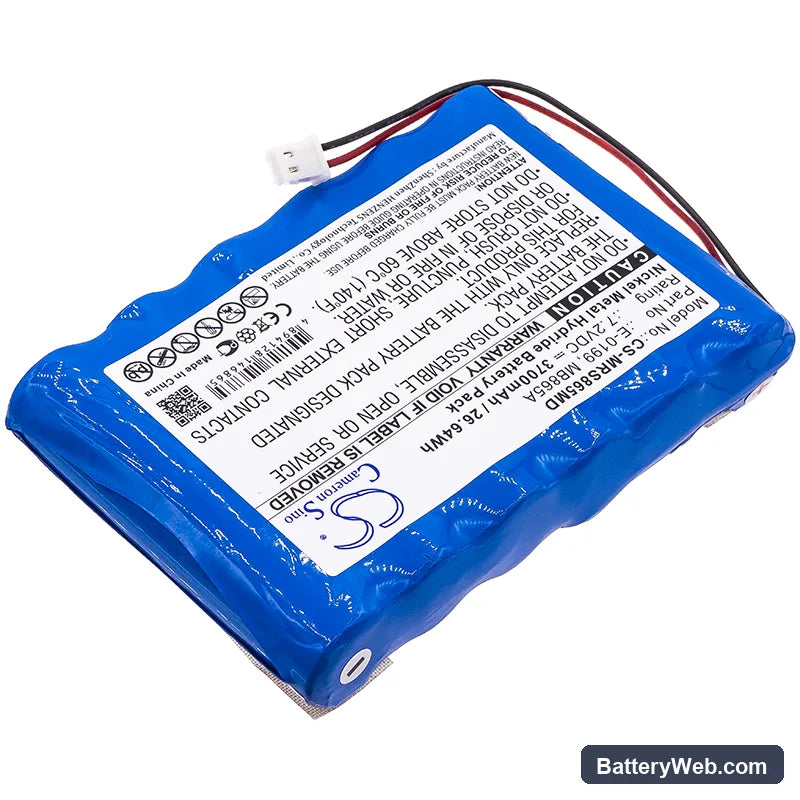 MIR Spirolab Spirometer II Replacement Battery, 7.2V, 3700mAh, Ni-MH 2