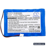 MIR Spirolab Spirometer II Replacement Battery, 7.2V, 3700mAh, Ni-MH 5