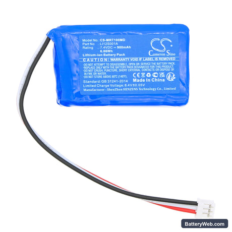Mindray Beneview T1 Patient Monitor Replacement Battery, 7.4V, 900mAh, Li-ion 3
