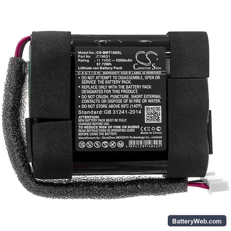 Marshall Tufton Replacement Battery, 11.1V, 5200mAh, Li-ion 3
