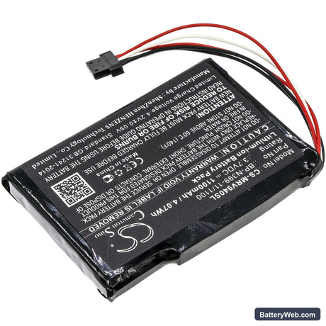 Magellan RoadMate RV 9490T-LMB Replacement Battery, 3.7V, 1100mAh, Li-ion 2