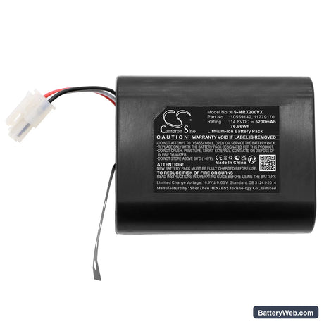 Miele Scout RX2 Replacement Battery, 14.8V, 5200mAh, Li-ion 3