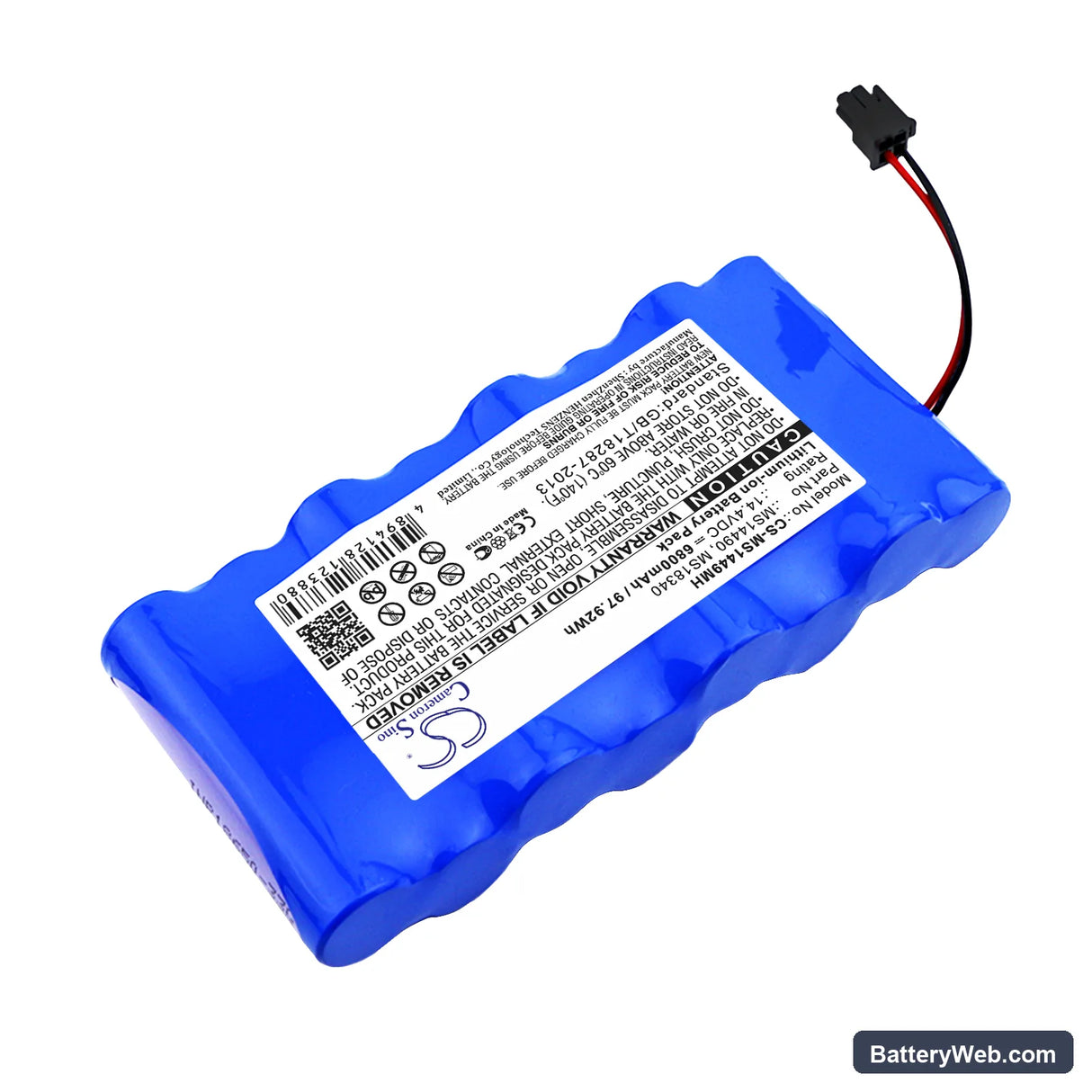 Critikon Systems Dinamap Plus 8710 Replacement Battery, 14.4V, 6800mAh, Li-ion 2