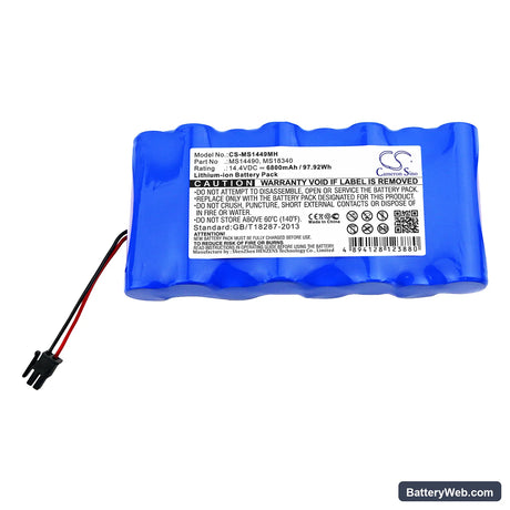 Critikon Systems Dinamap Plus 8710 Replacement Battery, 14.4V, 6800mAh, Li-ion 3