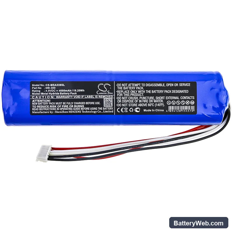 Micronix MSA338 Replacement Battery, 4.8V, 4000mAh, Ni-MH 3