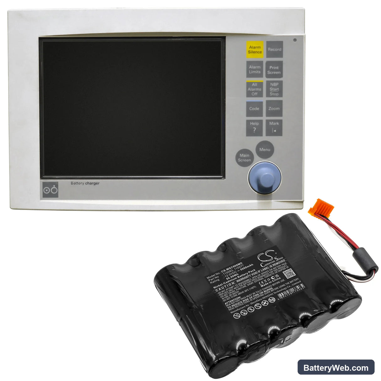 Siemens Monitor SC7000 Replacement Battery, 12V, 5000mAh, Ni-CD 6