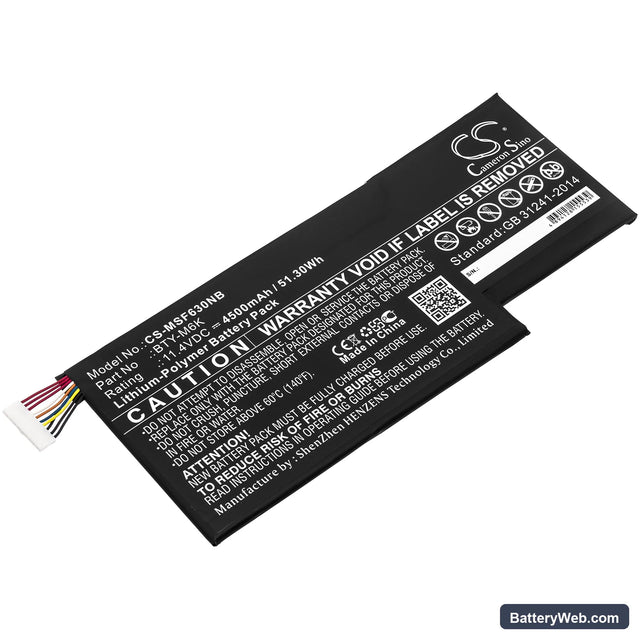 MSI GF63 8RC-005CN Replacement Battery, 11.4V, 4500mAh, Li-Polymer 1