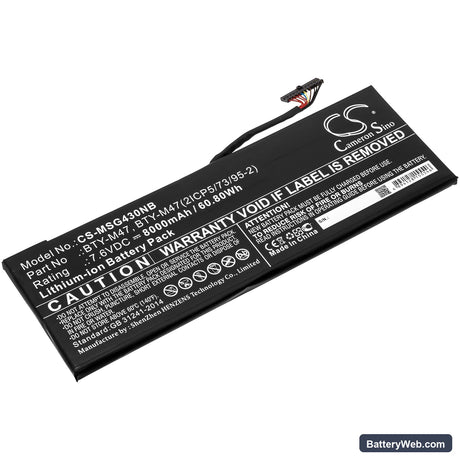 Terrans Force S4-1060-77T Replacement Battery, 7.6V, 8000mAh, Li-ion 1