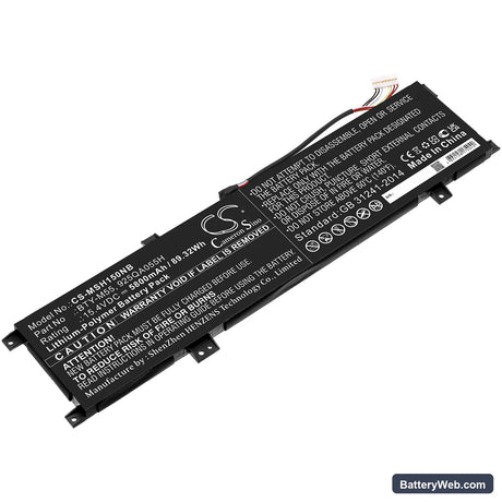 MSI Alpha 15 A3DDK Replacement Battery, 15.4V, 5800mAh, Li-Polymer 1