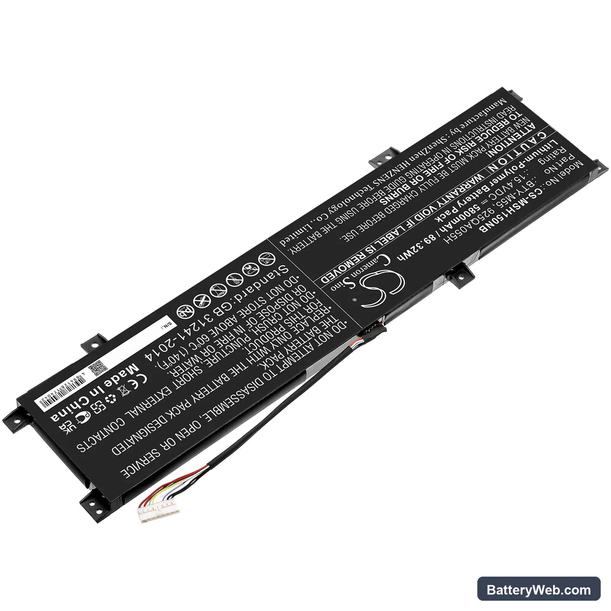 MSI Alpha 15 A3DDK Replacement Battery, 15.4V, 5800mAh, Li-Polymer 2