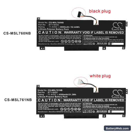 MSI Bravo 15 B5DD-007XES Replacement Battery, 11.4V, 4600mAh, Li-Polymer 7