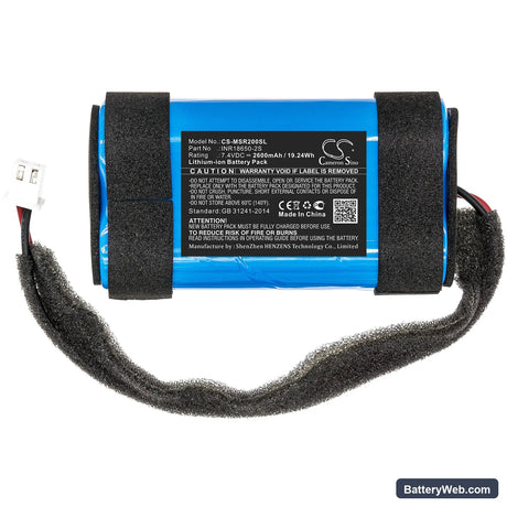 Monster Rove 2 Replacement Battery, 7.4V, 2600mAh, Li-ion 3