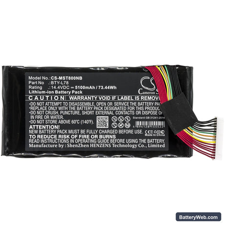Terrans Force S6-1060-77SH1 Replacement Battery, 14.4V, 5100mAh, Li-ion 3