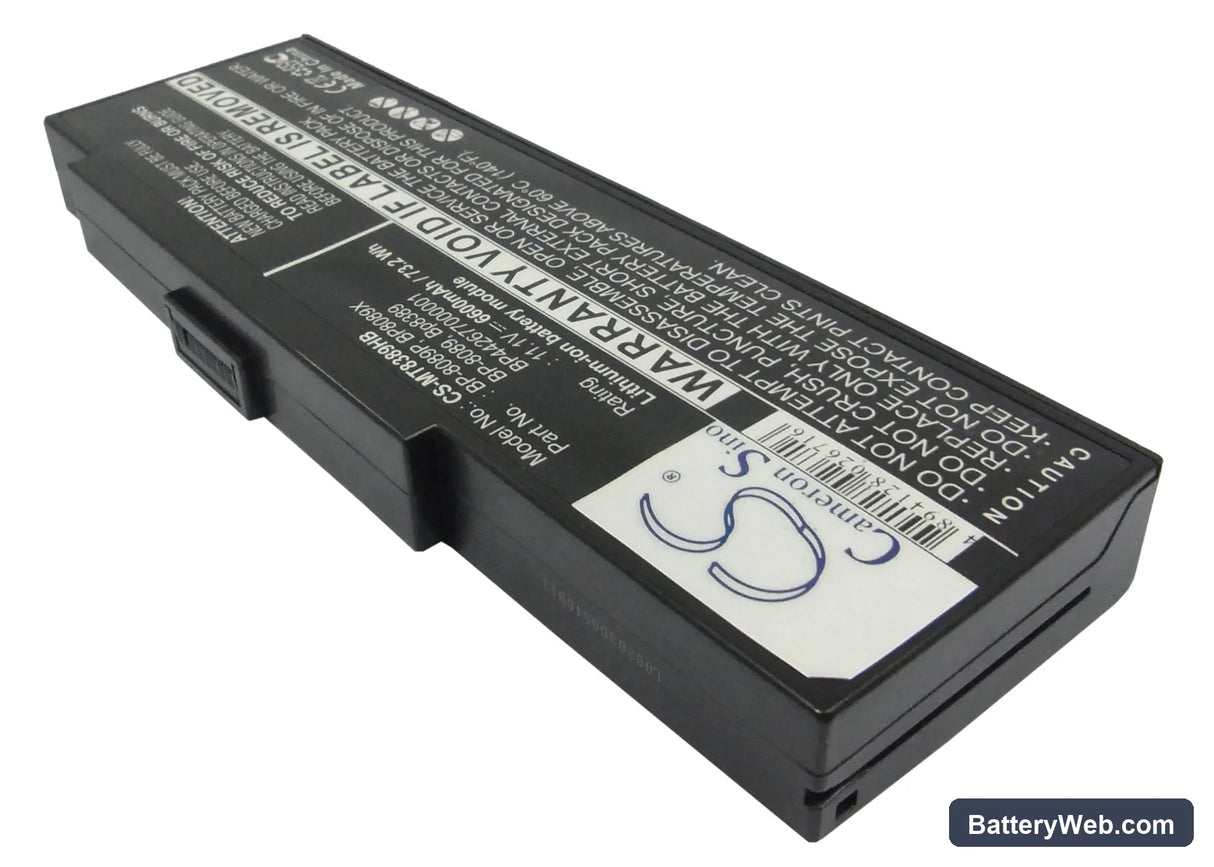 Mitac MiNote 8889 Replacement Battery, 11.1V, 6600mAh, Li-ion 2