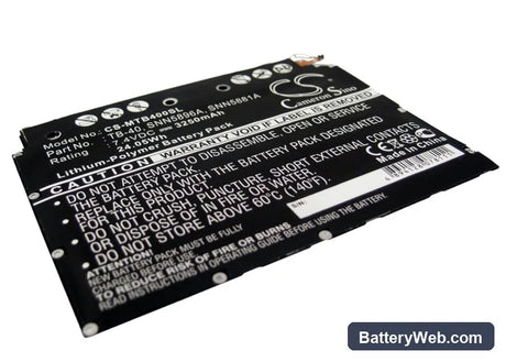 Motorola MZ604 Replacement Battery, 7.4V, 3250mAh, Li-Polymer 1