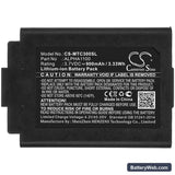 3M TAC300 Replacement Battery, 3.7V, 900mAh, Li-ion 5