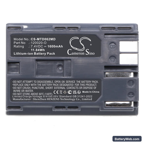 Mortara F1559 Replacement Battery, 7.4V, 1600mAh, Li-ion 5