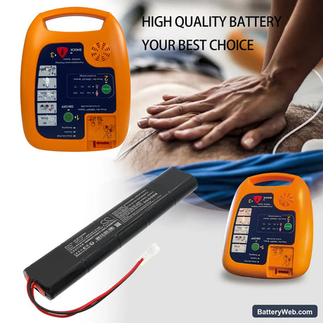 M&B AED 7000 plus Replacement Battery, 15V, 2800mAh, Li-MnO2 6