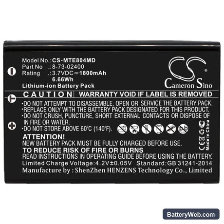Otometrics Madsen AccuScreen Replacement Battery, 3.7V, 1800mAh, Li-ion 3