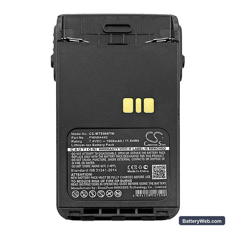 Motorola DP3000e Replacement Battery, 7.4V, 1600mAh, Li-ion 5