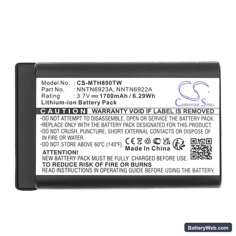 Motorola MTH800 Replacement Battery, 3.7V, 1700mAh, Li-ion 5