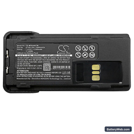 Motorola APX-2000 Replacement Battery, 7.4V, 2300mAh, Li-ion 5