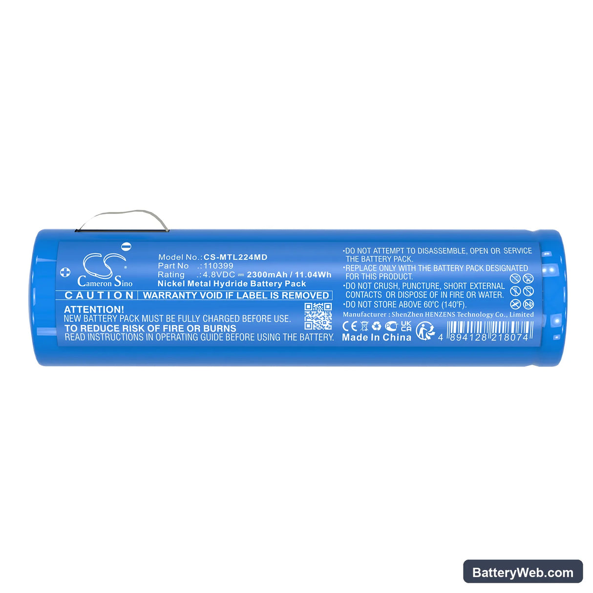 Mentor 22-4501 Replacement Battery, 4.8V, 2300mAh, Ni-MH 4