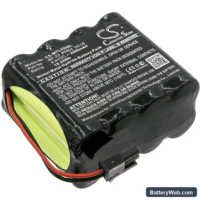 Martel BetaGauge 330 Replacement Battery, 9.6V, 2000mAh, Ni-MH 1