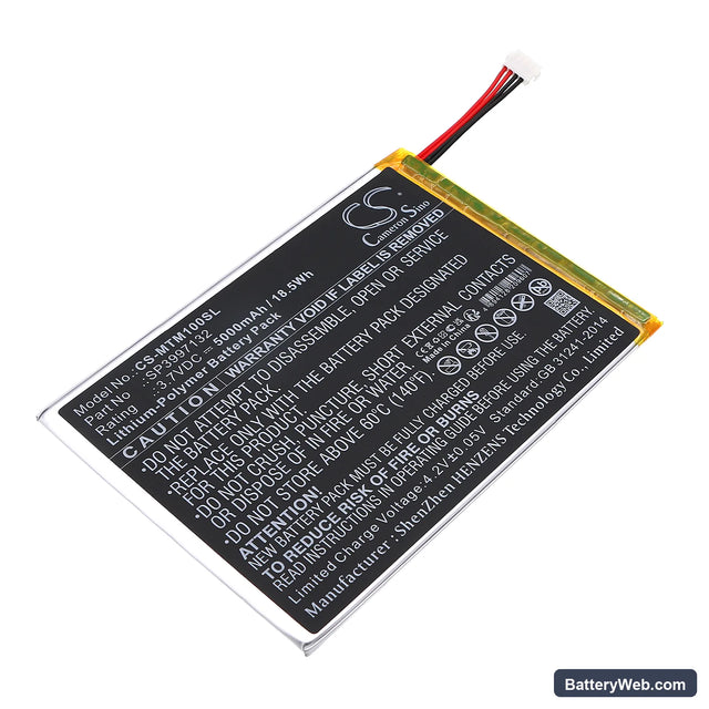 Micros mTablet Replacement Battery, 3.7V, 5000mAh, Li-Polymer 1