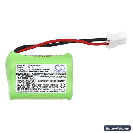 Motorola MBP11 Replacement Battery, 2.4V, 300mAh, Ni-MH 3