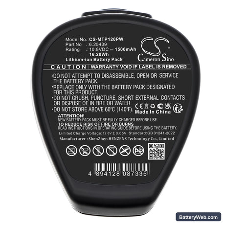 Metabo 00385000 Replacement Battery, 10.8V, 1500mAh, Li-ion 7