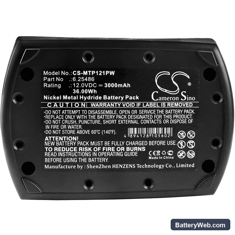 Metabo BS 12 SP Replacement Battery, 12V, 3000mAh, Ni-MH 5